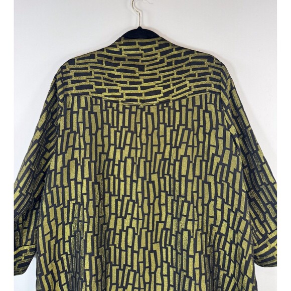 Saint Gil Womens Jacket Green Abstract Jacquard One Button 3/4 Sleeve Classic XL - Picture 10 of 12